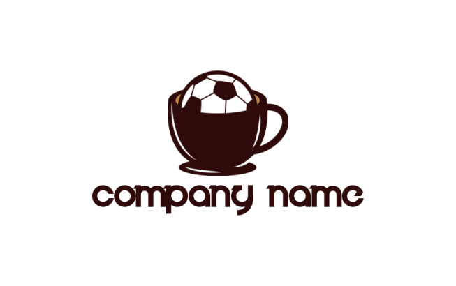 Make a logo of soccer inside cup 