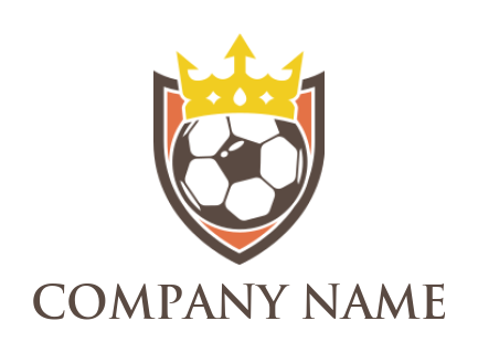 sports logo maker soccer with crown in shield - logodesign.net