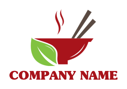 make a restaurant logo soup bowl with leaf merged with bowl - logodesign.net