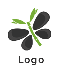 design a spa logo spa stone butterfly with bamboo stick 
