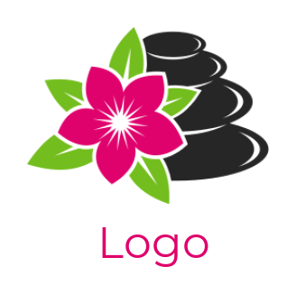 create a spa logo spa stones with flower - logodesign.net