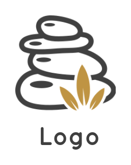 create a spa logo spa stones with leaves - logodesign.net