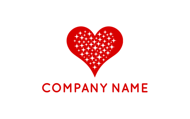 dating logo image sparkles inside heart shape - logodesign.net