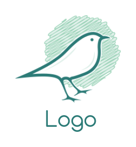 pet logo maker sparrow in front of line circle