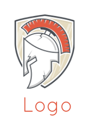 design a security logo spartan helmet in shield
