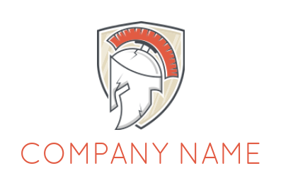 design a security logo spartan helmet in shield