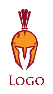 security logo spartan helmet with cracks plume