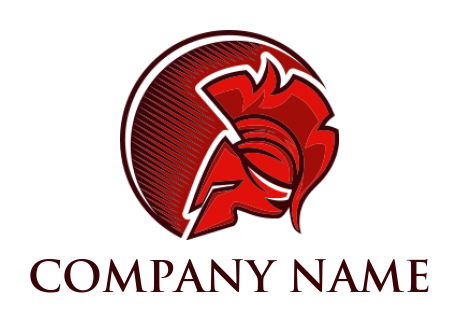 create security logo spartan helmet with semi circle - logodesign.net