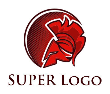 create security logo spartan helmet with semi circle - logodesign.net