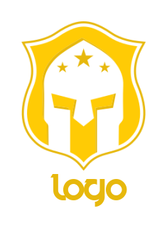 security logo of spartan helmet stars in shield