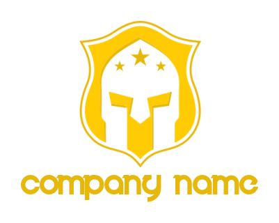 security logo of spartan helmet stars in shield