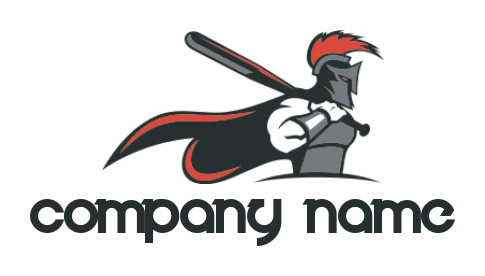 sports logo template spartan holding baseball bat 