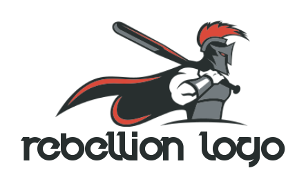 sports logo template spartan holding baseball bat 