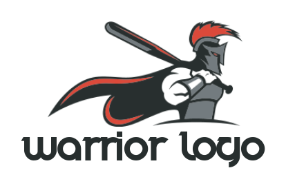 sports logo template spartan holding baseball bat 