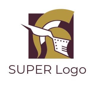 insurance logo symbol spartan inside square shape - logodesign.net