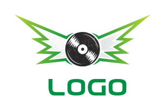 generate a music logo speaker waves with disk