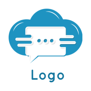 communication logo icon speech bubble inside cloud - logodesign.net