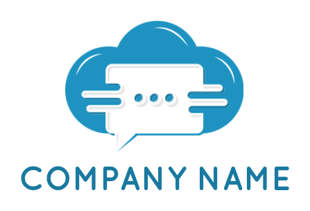 communication logo icon speech bubble inside cloud - logodesign.net