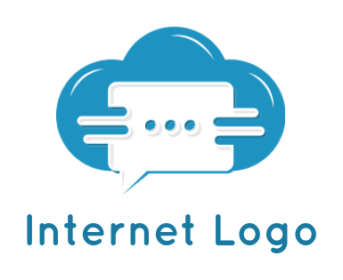 communication logo icon speech bubble inside cloud - logodesign.net