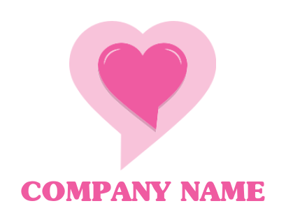 dating logo speech bubble shape heart in heart