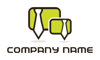 employment logo template speech bubbles merged with ties 