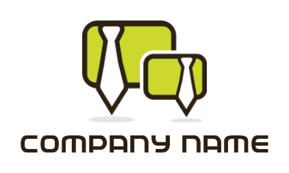 speech bubbles merged with ties logo creator