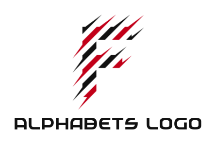 alphabets logo speed lines forming Letter F