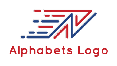 logistics logo speed lines with Letter N