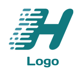Letter H logo icon with speed lines