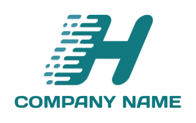 Letter H logo icon with speed lines