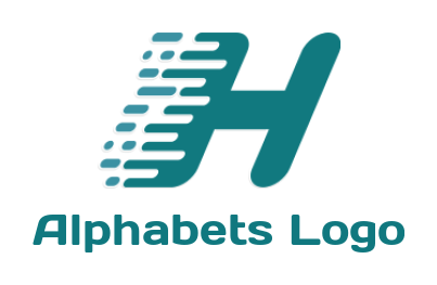 Letter H logo icon with speed lines