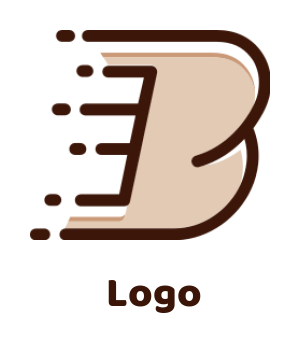 Letter B logo online speed lines inside letter B