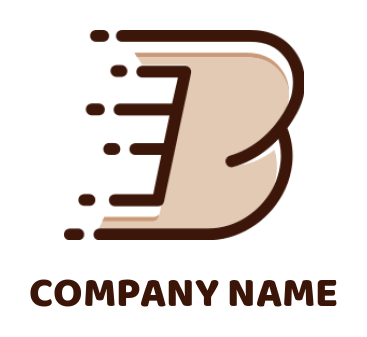 Letter B logo online speed lines inside letter B