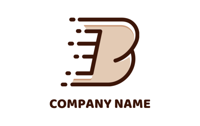 Letter B logo online with speed lines