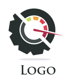 auto shop logo maker speedometer and gear
