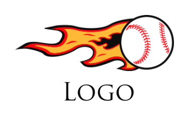 speedy baseball with flames 