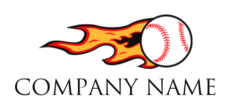sports logo maker speedy baseball with flames