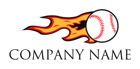 sports logo maker speedy baseball with flames - logodesign.net