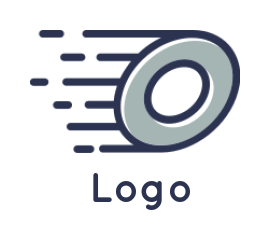 alphabet logo speedy Letter O moving fast 