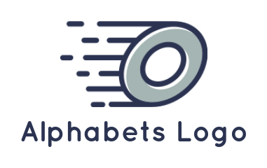 alphabet logo speedy Letter O moving fast 