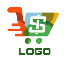 investment logo shopping cart with dollar sign