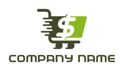 online shop logo shopping cart with dollar sign