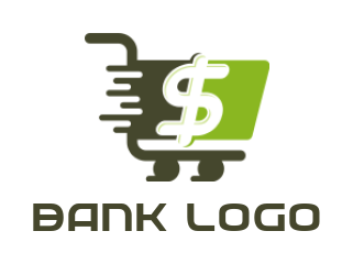 online shop logo shopping cart with dollar sign