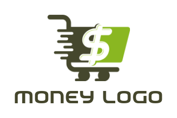 online shop logo shopping cart with dollar sign
