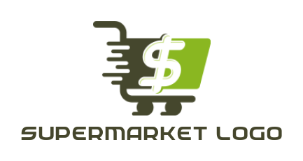 online shop logo shopping cart with dollar sign