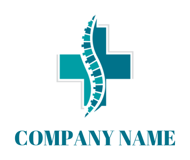 orthopedic spinal cord merged with plus sign logo maker