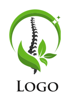 create a ortho logo spine cord with leaves