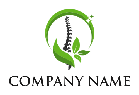create a ortho logo spine cord with leaves