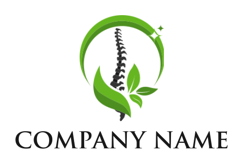 create a ortho logo spine cord with leaves