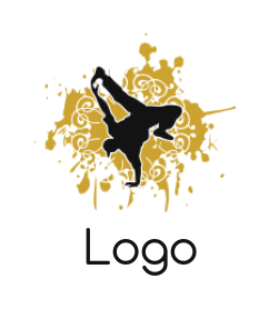 entertainment logo image splatter behind dancer - logodesign.net